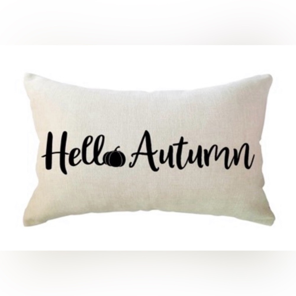 Hello Autumn Lumbar Decorative Rectangular Throw Pillow Cover - 12x20 Inch Case